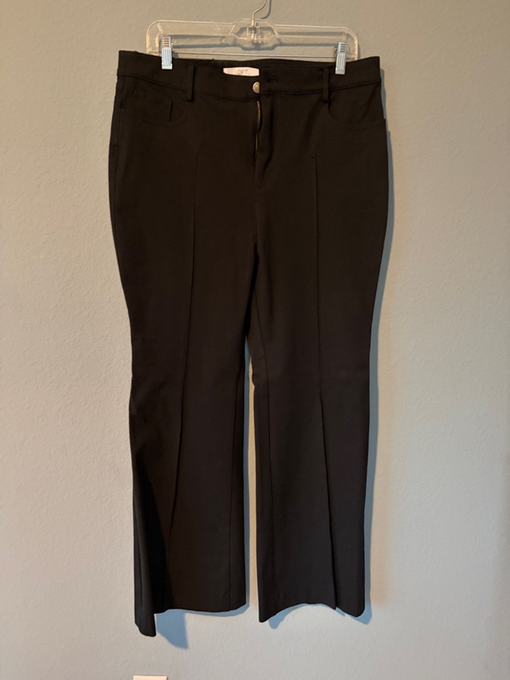 LOFT Black Straight-Leg Work Pants